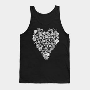 White Floral Heart of Flowers Mothers Day Tank Top